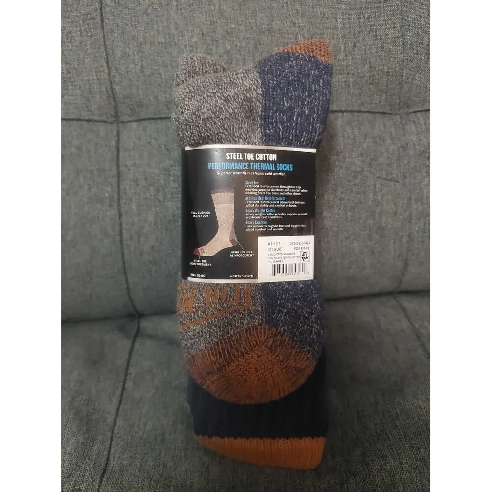 Dickies 3 Pairs Steel Toe Performance Thermals Heavy Weight Cotton Crew Socks